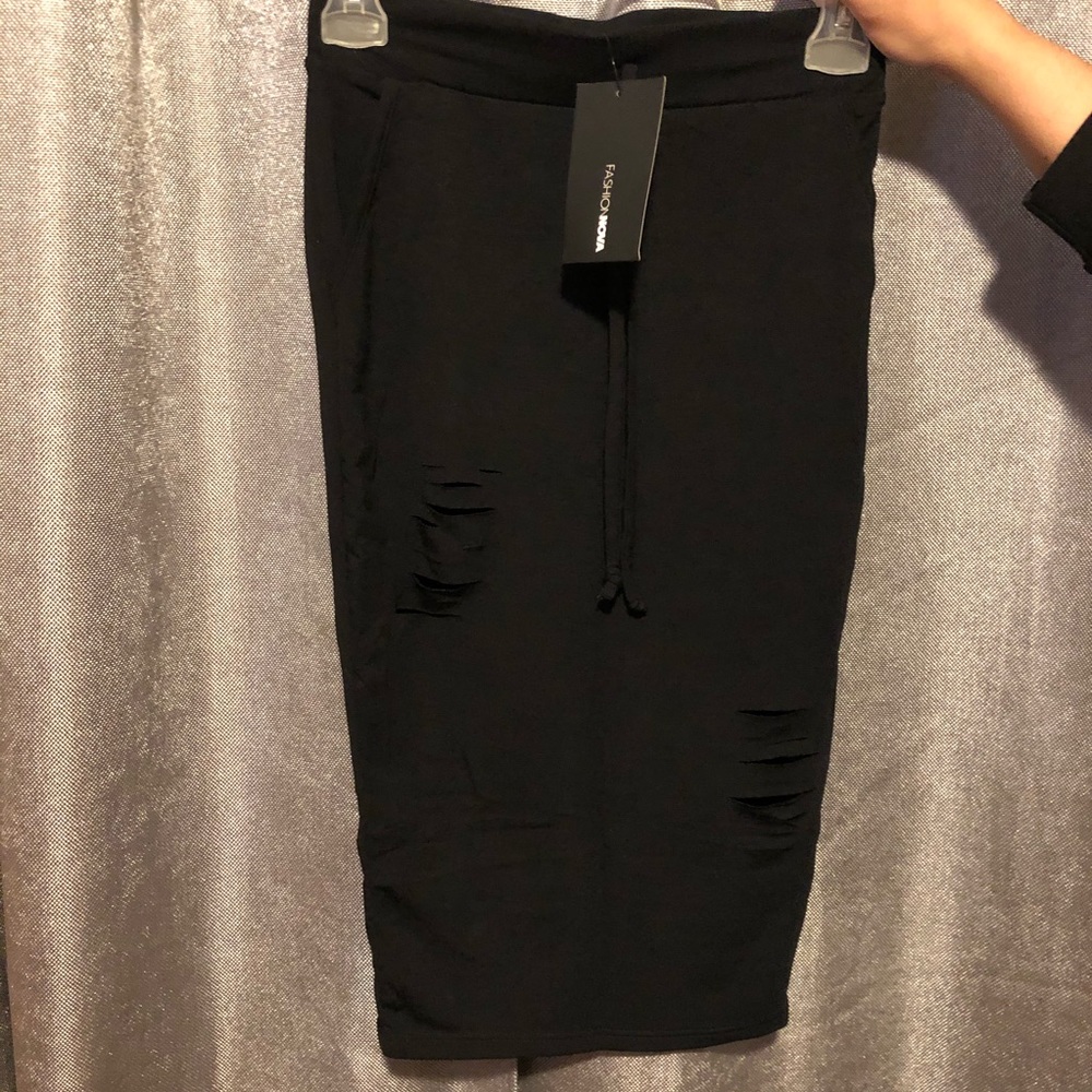 FashionNova Casual Lover distressed skirt